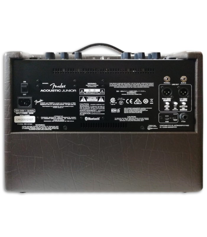 Foto de la espalda del Amplificador Fender modelo Acoustic Junior 100W