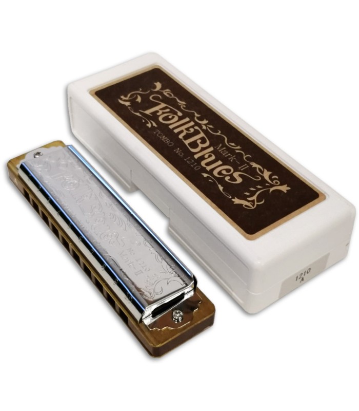 Foto de la Armónica Lee Oskar modelo Tombo Folk Blues en La con el estuche