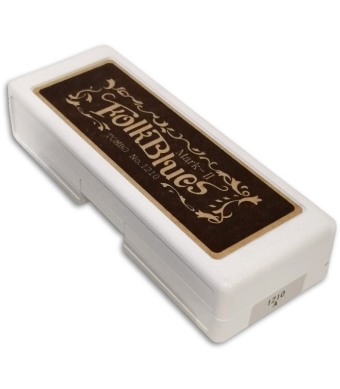 Foto do estojo da Harmónica Lee Oskar modelo Tombo Folk Blues em Lá