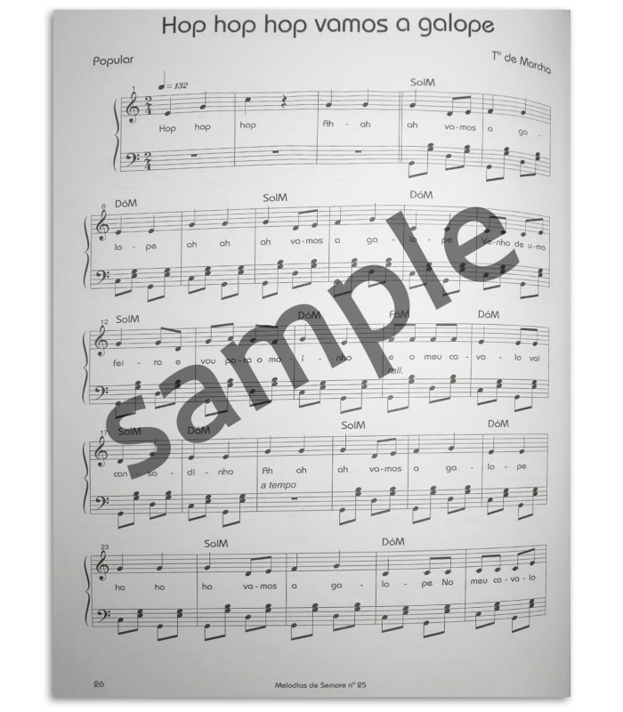 Photo of a sample from the Melodias de Sempre number 25 book