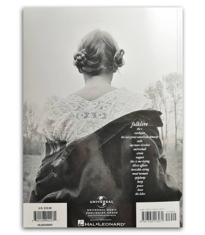 Photo of the Taylor Swift Folklore's book backcover