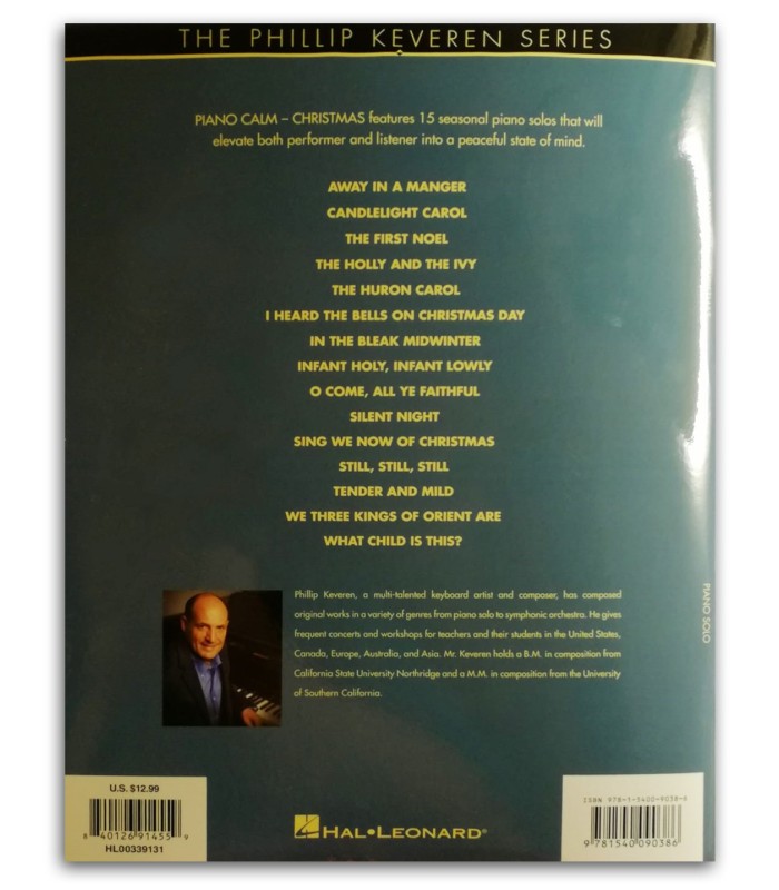Photo of the Calm Chrismas Piano's book backcover