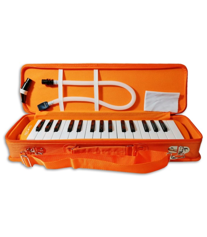 Foto de la Melodica Record modelo M 37OR dentro del estuche