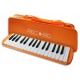 Photo of the Melodica Record model M 37OR in orange color with case
