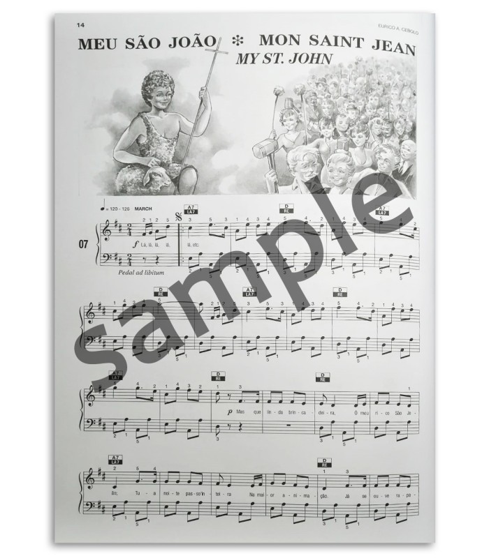 Foto de una muestra del libro Eurico Cebolo PM 3 Método Piano Mágico No 3 con CD