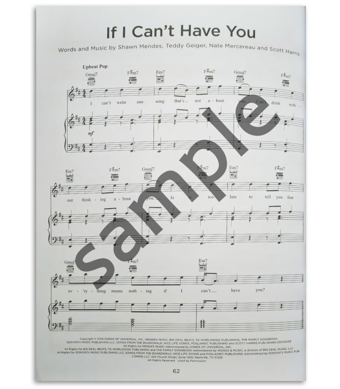 Foto de uma amostra do livro Top Hits of 2019