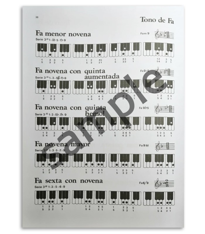 Photo of a sample from the El Libro de los Acordes para Piano's book