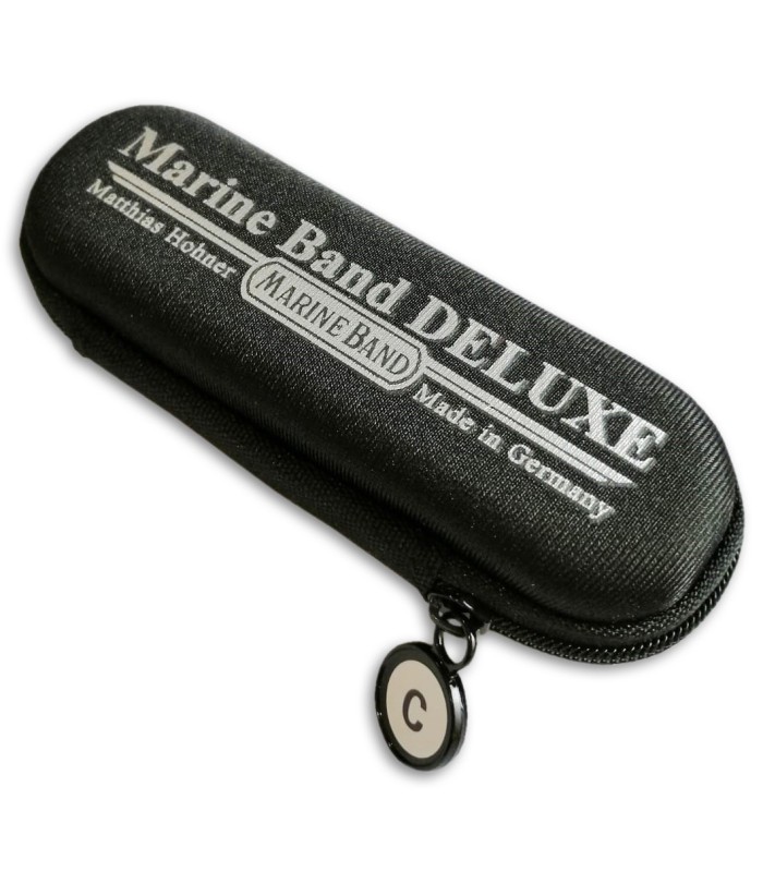 Photo of the Harmonica Hohner Marine Band de Luxe in C's case