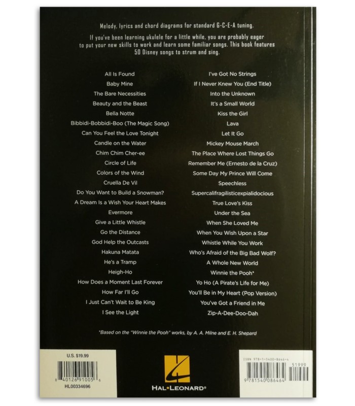 Photo of the First 50 Disney Songs You Should Play on Ukulele's book backcover