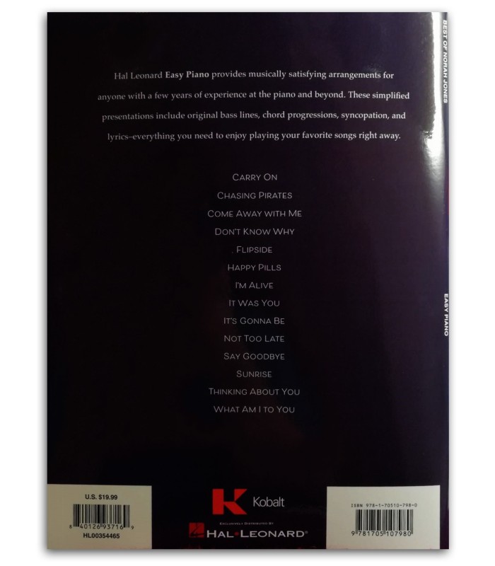 Photo of the Best of Norah Jones's book backcover