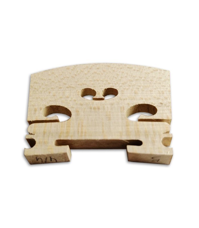 Photo detail of the base of the Raw Violin Bridge Aubert 4/4