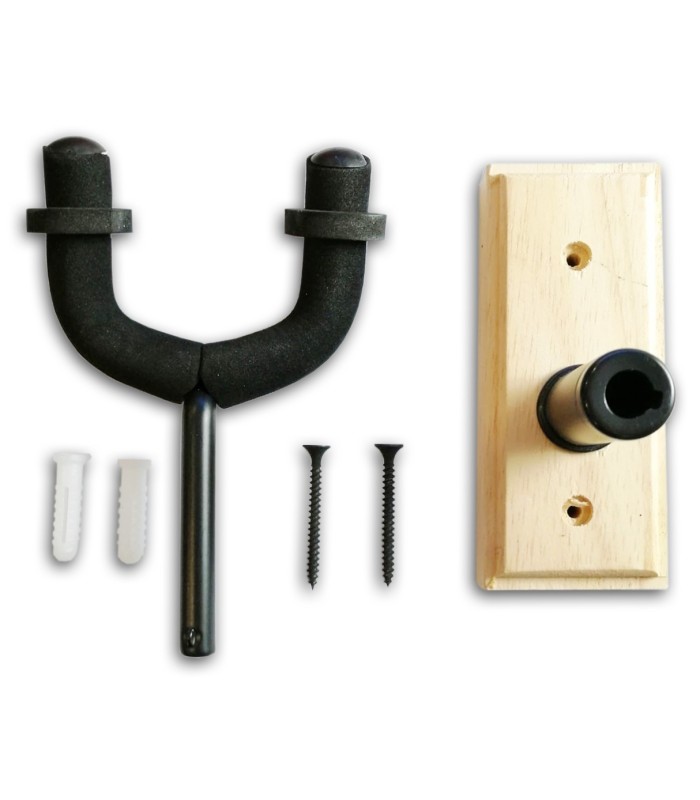 Photo of the parts of the Wall Stand BSX Natural for Guitar