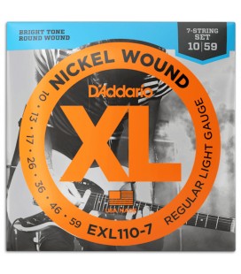Jogo de Cordas Daddario EXL110 7 010 059 para Guitarra Elétrica 7 Cordas
