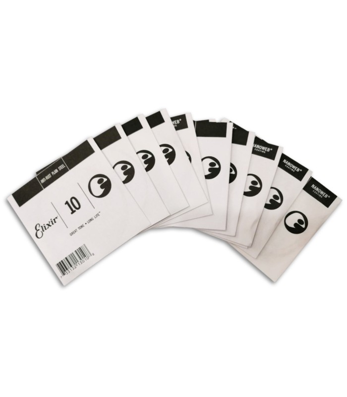 Foto de las embalajes de las cuerdas individuales del Juego de Cuerdas Elixir modelo 16152