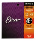 Jogo de Cordas Elixir 16152 Guitarra Acústica 12 Cordas Bronze Nanoweb Extra Light
