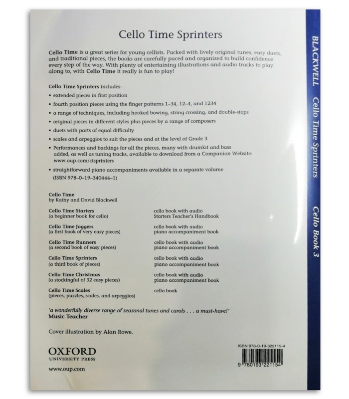 Foto da contracapa do livro Blackwell Cello Time Sprinters Book 3