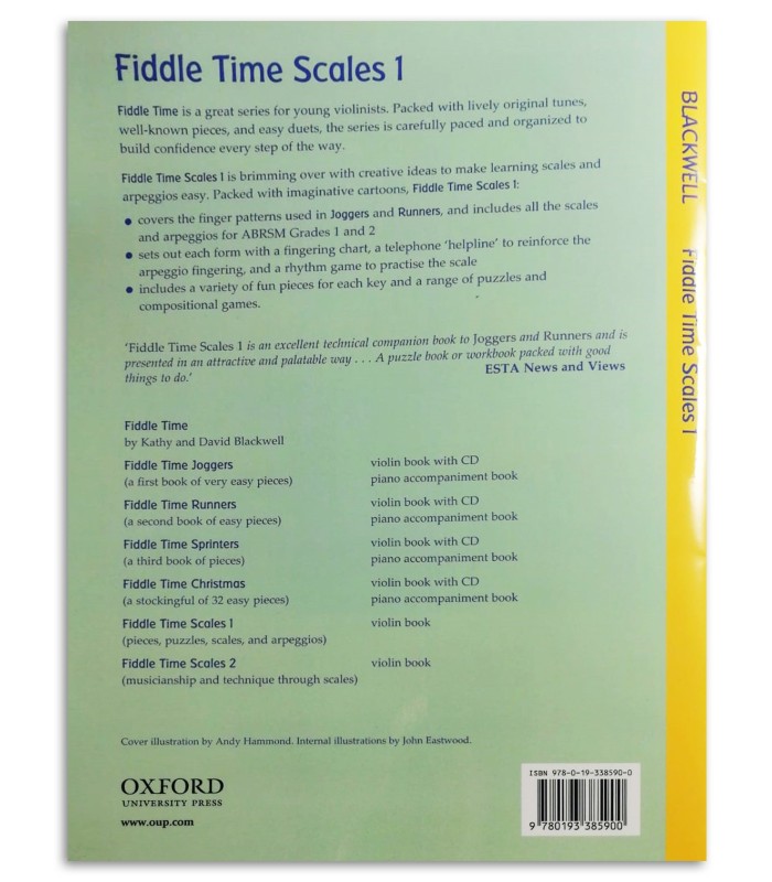 Photo of the Blackwell Violin Fiddle Time Scales Book 1's backcover