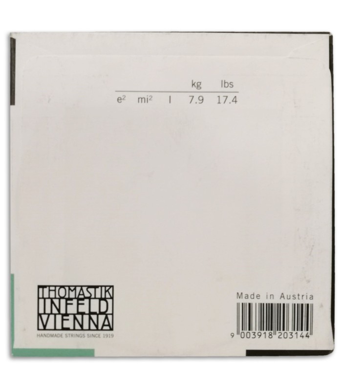 Foto de la contraportada de la embalaje de la Cuerda Individual Thomastik modelo 150