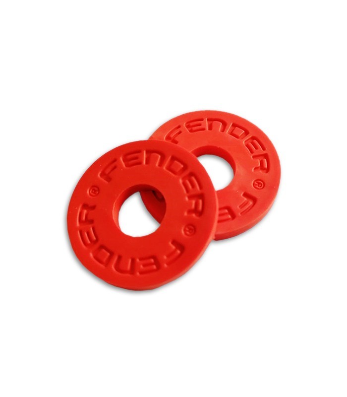 Photo of the red pair of Strap Block Fender Strap Locking System