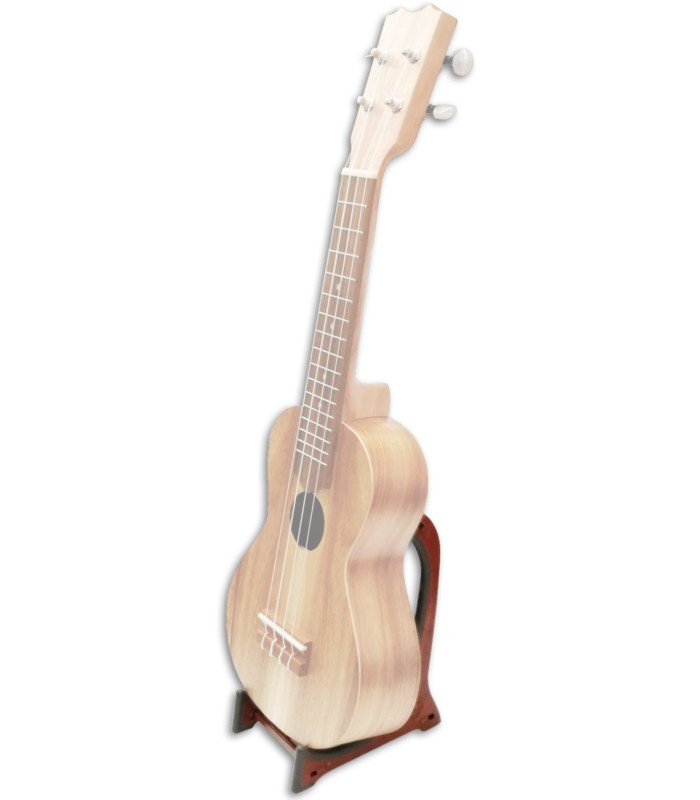 Photo of the Stand Konig and Meyer model 15550 with a soprano ukulele