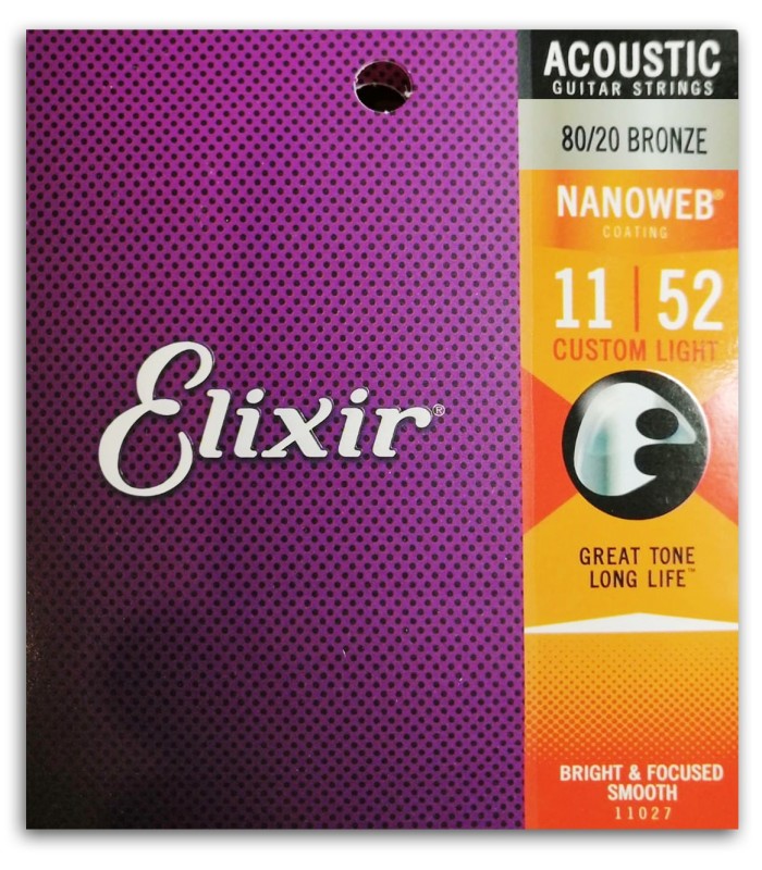 Portada de la embalaje del Juego de Cuerdas Elixir modelo 11027 para Guitarra Acústica