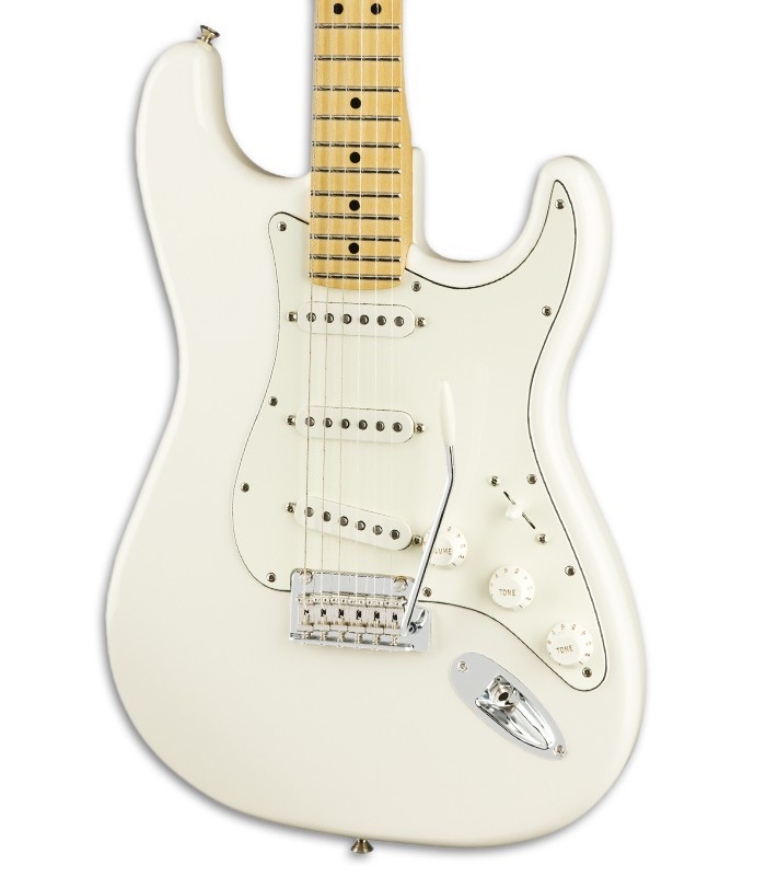 Foto do corpo da Guitarra Elétrica Fender modelo Player Strato MN em cor Polar White