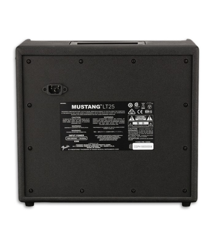 Foto de la espalda del Amplificador Fender modelo Mustang LT25 para Guitarra