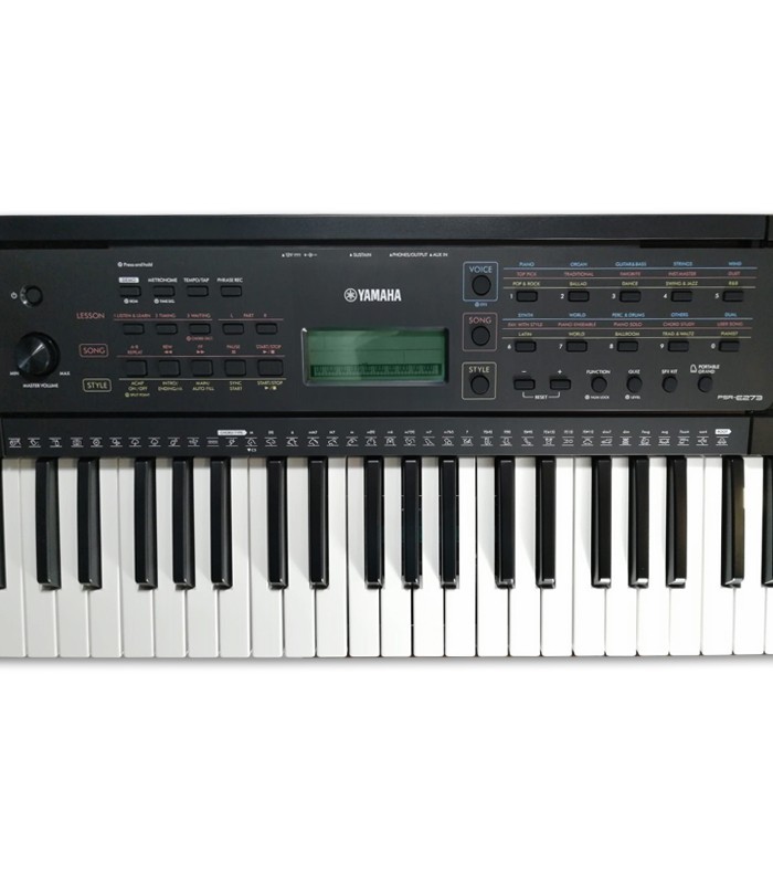 Photo detail of the Portable Keyboard Yamaha model PSR E273's controls