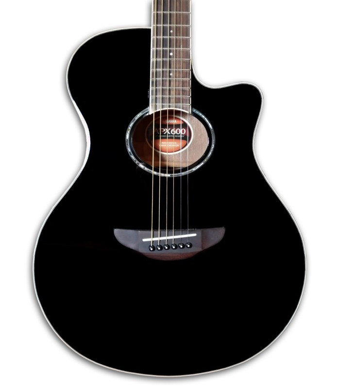 Foto do tampo da Guitarra Electroacústica Yamaha modelo APX600 BL
