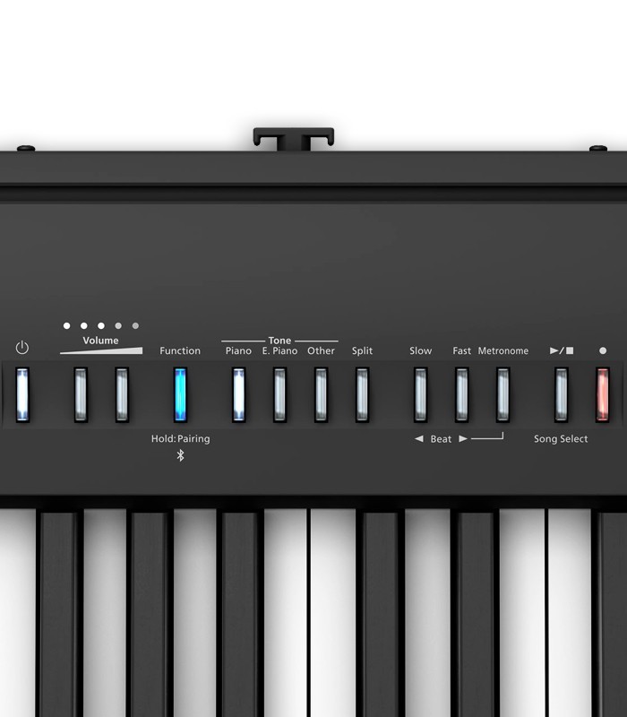 Foto detalhe dos controlos do Piano Digital Roland modelo FP-30X