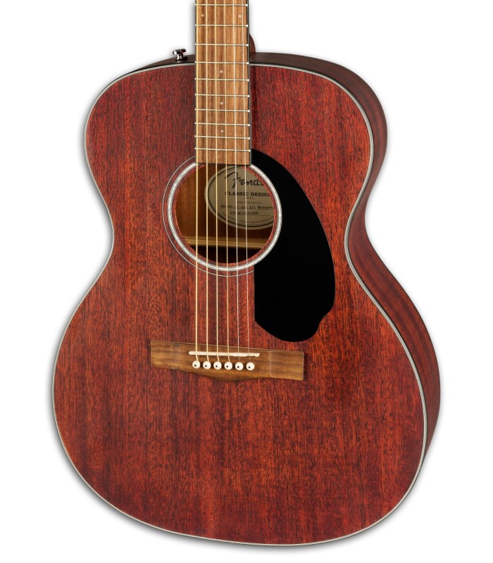 Photo of the Folk Guitar Fender model CC-60S Concert All Mahogany's top