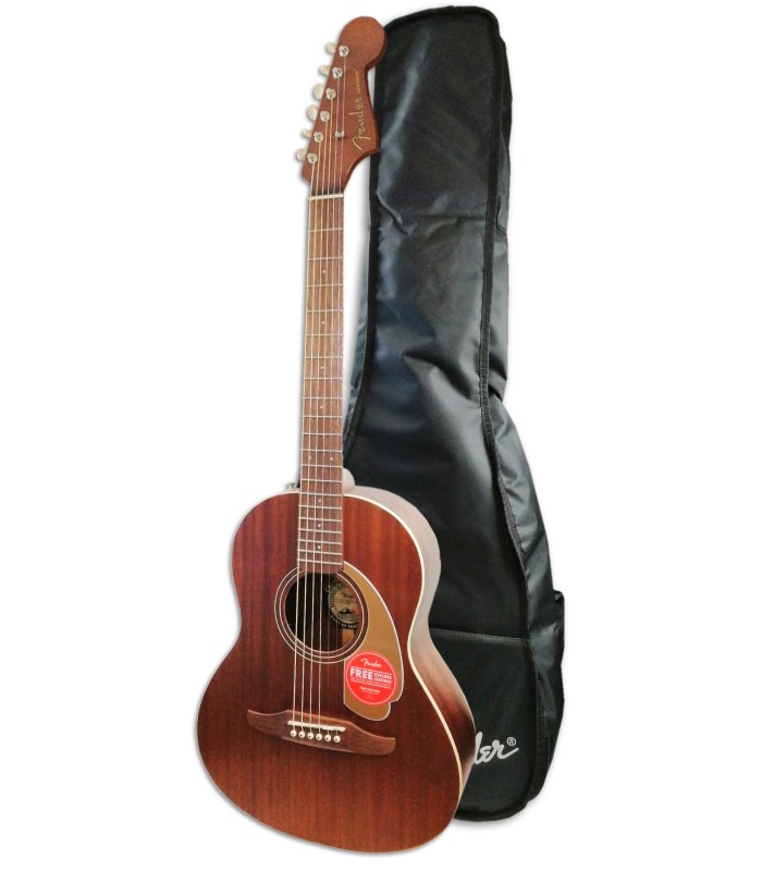 Foto da Guitarra Acústica Fender modelo Sonoran Mini All Mahogany com Saco