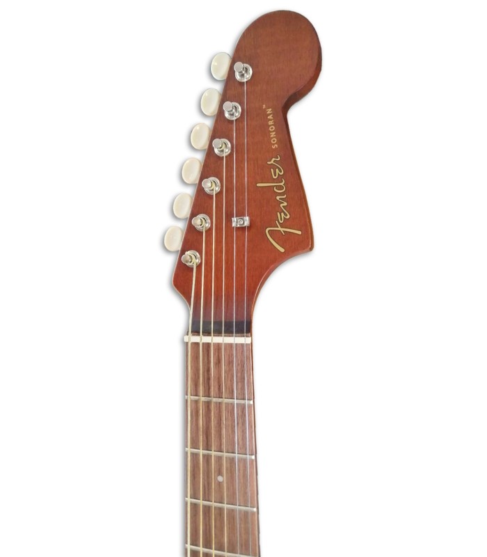 Foto da cabeça da Guitarra Acústica Fender modelo Sonoran Mini