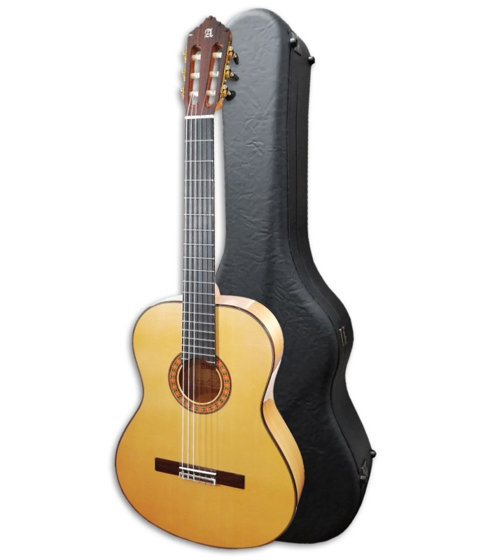 Foto de la Guitarra Flamenca Alhambra 10 FC con el estuche