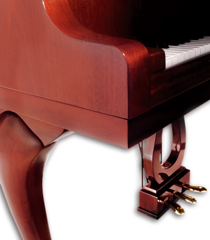 Photo detail of the pedals from the Grand Piano Petrof model P159 Bora Demichipendale from the Style Collection