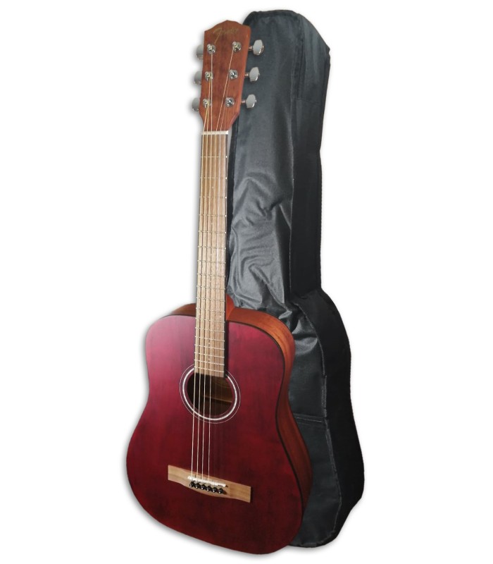 Foto de la Guitarra Folk Fender modelo FA-15 tamaño 3/4, en color Rojo y con Funda