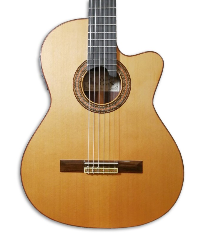 Foto de la tapa de la guitarra clásica Paco Castillo modelo 235 TE