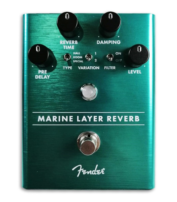 Foto de los controles del Pedal Fender modelo Marine Layer Reverb
