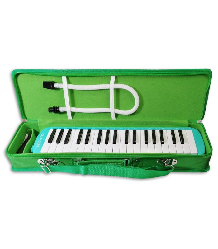 Photo of the Melodica Record model M-37GR inside the case