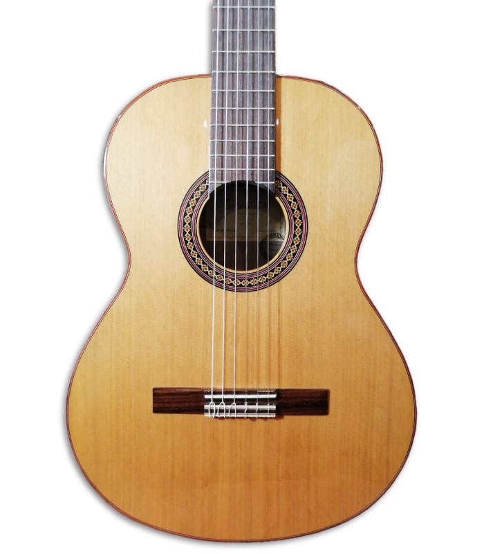 Foto do tampo da guitarra clássica Alhambra modelo Iberia Ziricote
