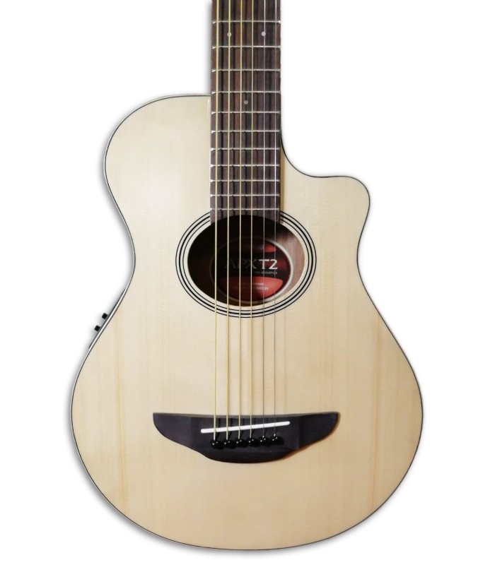 Foto do tampo da guitarra Yamaha APX-T2 natural