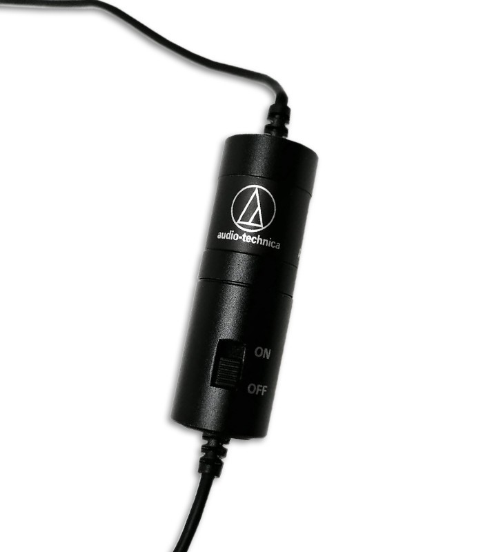 Photo of the Microphone Audio Technica model ATR3350X's on/off switch