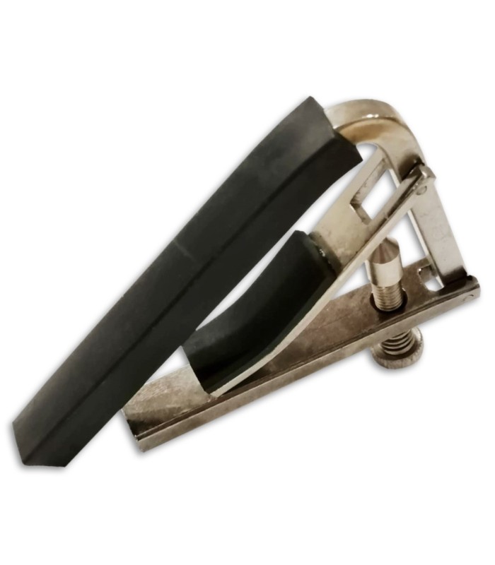 Foto detalle de la parte de goma de la Cejilla Artcarmo Cromado para Guitarra Clásica