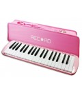 Foto da Melódica Record modelo M-37PK de cor Rosa com o estojo