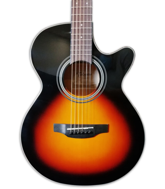 Foto do tampo da Guitarra Eletroacústica Takamine modelo GF15CE-BSB FXC Brown Sunburst
