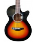 Photo of the Electroacoustic Guitar Takamine model GF15CE-BSB FXC Brown Sunburst's top