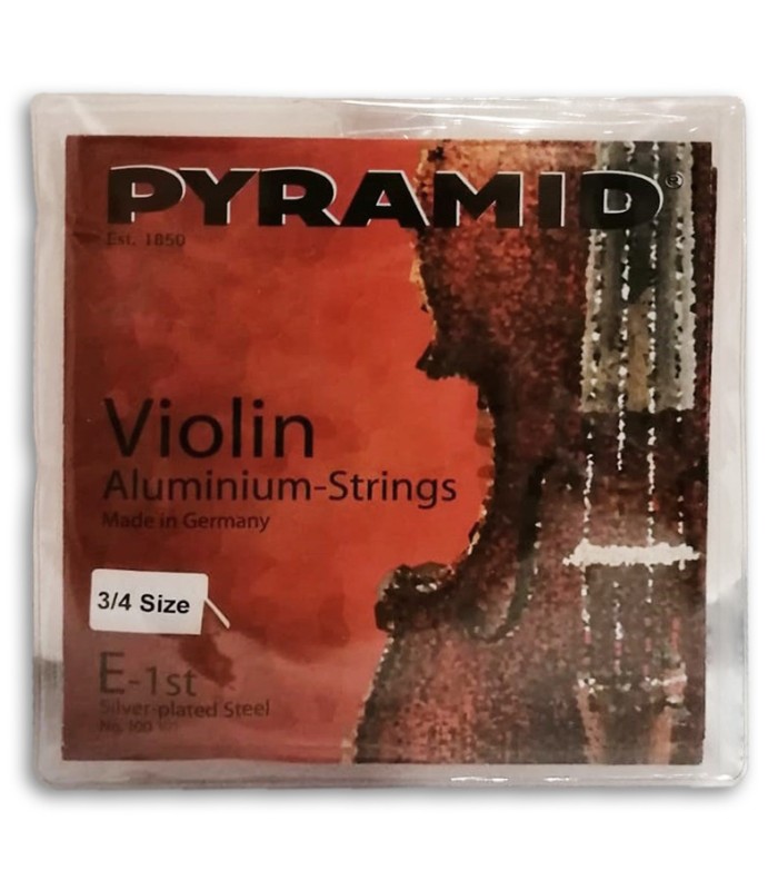 Foto da capa da embalagem do Jogo de Cordas Pyramid 100100 para Violino Alumínio 3/4