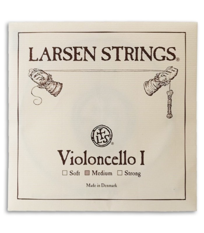 Foto de la portada del embalaje de la Cuerda Individual Larsen 1ª Lá para Violoncehlo tamaño 4/4