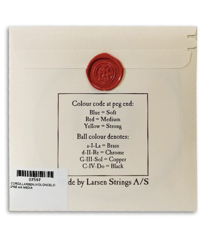 Photo of the Individual String Larsen 2ª D Cello 4/4 Medium's package backcover
