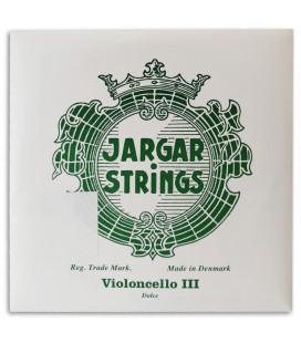 Foto da capa da embalagem da Corda Individual Jargar 3ª Sol para Violoncelo de tamanho 4/4